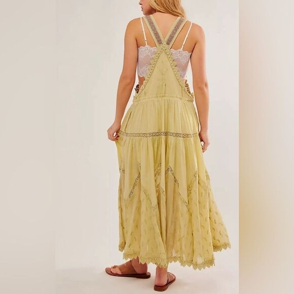 Free People Trails End Skirtall Size Small Overall Style Dress Color: Dried Aloe - Picture 2 of 15